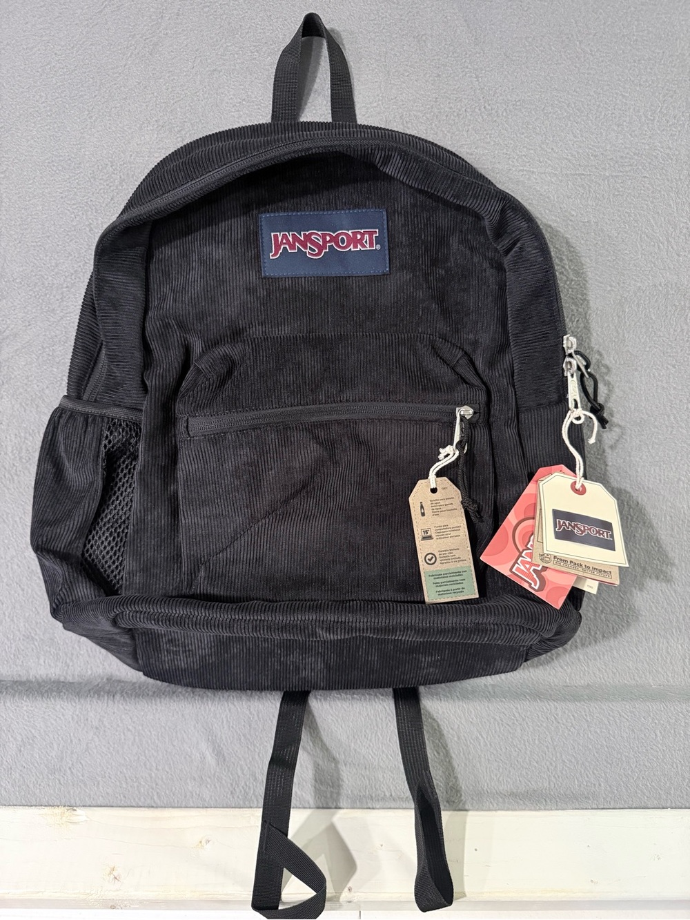 JanSport - Black Corduroy Classic Backpack